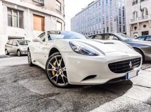 Trieste, Italy - October 18, 2010: Photo of a Ferrari California Spider. The Ferrari California is a grand touring 2+2 sports car produced by the Italian manufacturer Ferrari.